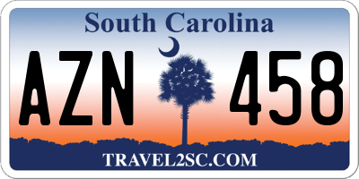 SC license plate AZN458