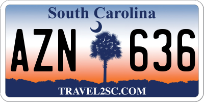 SC license plate AZN636