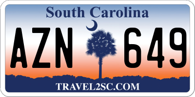 SC license plate AZN649
