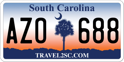 SC license plate AZO688