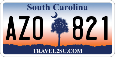 SC license plate AZO821