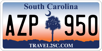 SC license plate AZP950