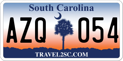 SC license plate AZQ054