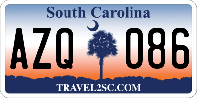 SC license plate AZQ086