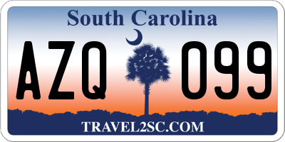SC license plate AZQ099