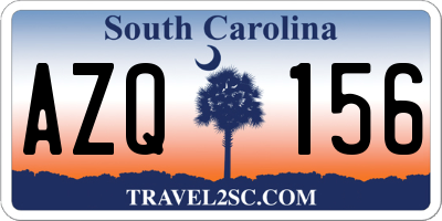 SC license plate AZQ156