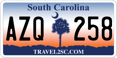 SC license plate AZQ258