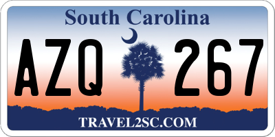 SC license plate AZQ267