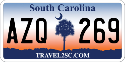 SC license plate AZQ269