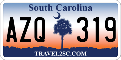 SC license plate AZQ319