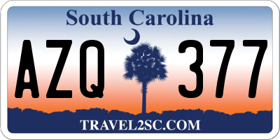 SC license plate AZQ377