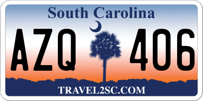 SC license plate AZQ406