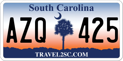SC license plate AZQ425