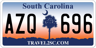 SC license plate AZQ696