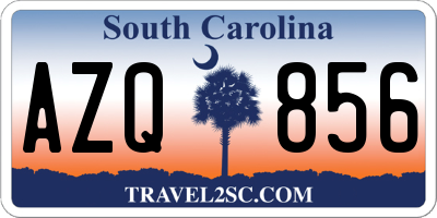 SC license plate AZQ856