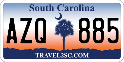 SC license plate AZQ885