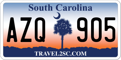 SC license plate AZQ905