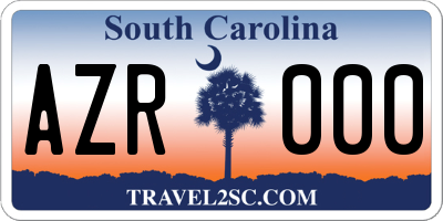 SC license plate AZR000