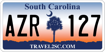 SC license plate AZR127