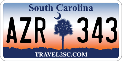 SC license plate AZR343