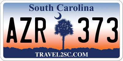 SC license plate AZR373
