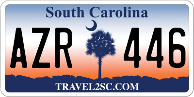 SC license plate AZR446