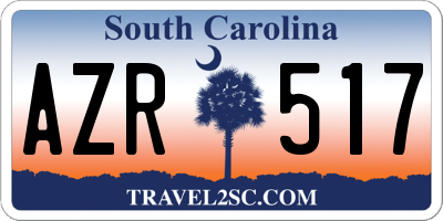 SC license plate AZR517