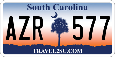 SC license plate AZR577