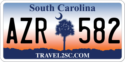 SC license plate AZR582