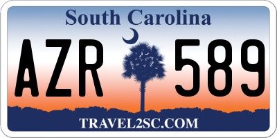SC license plate AZR589