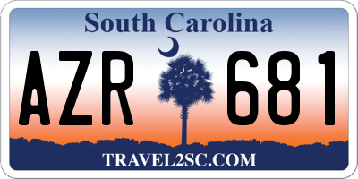 SC license plate AZR681