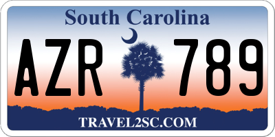 SC license plate AZR789