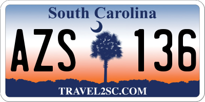 SC license plate AZS136