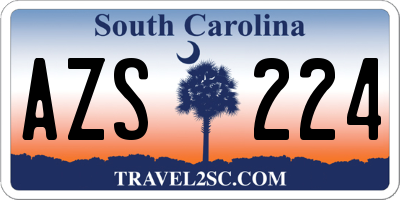 SC license plate AZS224