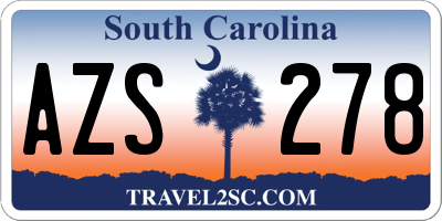 SC license plate AZS278