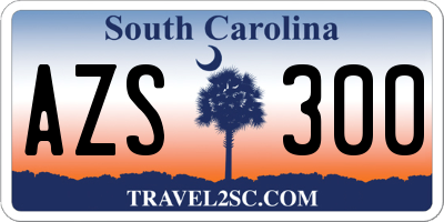 SC license plate AZS300