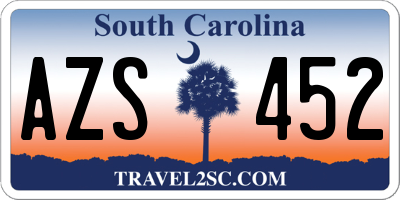 SC license plate AZS452