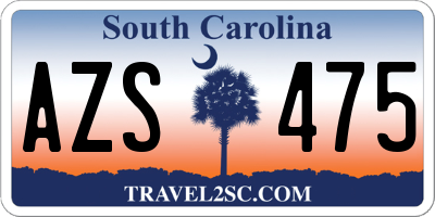 SC license plate AZS475