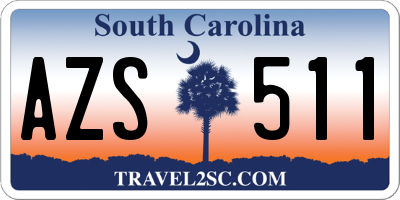 SC license plate AZS511