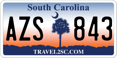 SC license plate AZS843
