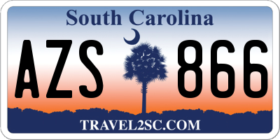 SC license plate AZS866