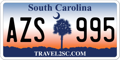 SC license plate AZS995
