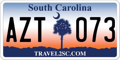 SC license plate AZT073