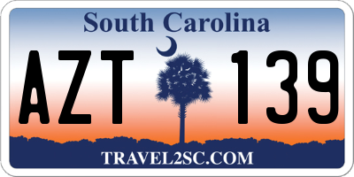 SC license plate AZT139