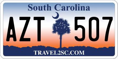 SC license plate AZT507