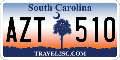 SC license plate AZT510