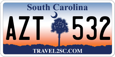 SC license plate AZT532