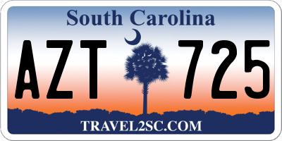 SC license plate AZT725