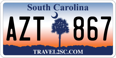 SC license plate AZT867