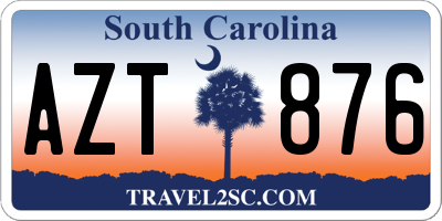 SC license plate AZT876
